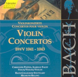 Violin Concertos BWV 1041-1043 by Johann Sebastian Bach ;   Bach‐Collegium Stuttgart ,   Helmuth Rilling