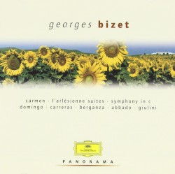 Carmen / L’Arlésienne suites / Symphony in C by Georges Bizet ;   Domingo ,   Carreras ,   Berganza ,   Abbado ,   Giulini