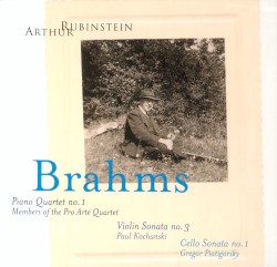 The Rubinstein Collection, Volume 3 by Brahms ;   Arthur Rubinstein ,   Members of the Pro Arte Quartet ,   Paul Kochanski ,   Gregor Piatigorsky