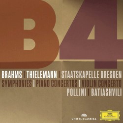 B4: Symphonies / Piano Concertos / Violin Concerto by Brahms ;   Staatskapelle Dresden ,   Christian Thielemann