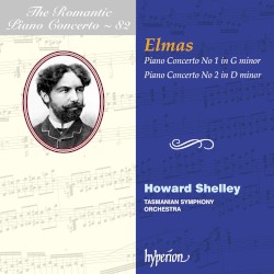 The Romantic Piano Concerto, Volume 82: Piano Concerto no. 1 in G minor / Piano Concerto no. 2 in D minor by Elmas ;   Howard Shelley ,   Tasmanian Symphony Orchestra