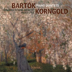 Piano Quintets by Bartók ,   Korngold ;   Goldner String Quartet ,   Piers Lane