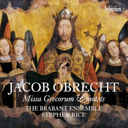 Missa Grecorum & Motets by Jacob Obrecht ;   The Brabant Ensemble ,   Stephen Rice