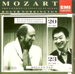 Piano Concerto 20 (KV 466) & 23 (KV 488) by Mozart ;   The London Classical Players ,   Roger Norrington  &   Melvyn Tan
