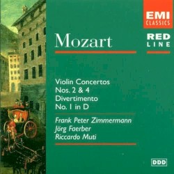 Violin Concertos nos. 2 & 4 / Divertimento no. 1 in D by Mozart ;   Frank Peter Zimmermann ,   Jörg Faerber ,   Riccardo Muti