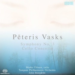 Symphony no. 3 / Cello Concerto by Pēteris Vasks ;   Marko Ylönen ,   Tampere Filharmonia ,   John Storgårds
