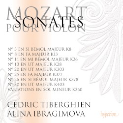 Violin Sonatas K8, 13, 26, 28, 303, 360, 377, 378, 403 by Mozart ;   Cédric Tiberghien ,   Alina Ibragimova