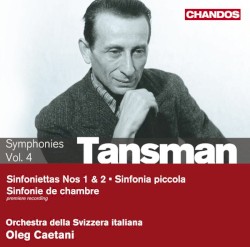 Symphonies Vol. 4 by Alexandre Tansman ;   Orchestra della Svizzera italiana ,   Oleg Caetani