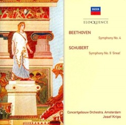 Beethoven: Symphony no. 4 / Schubert: Symphony no. 9 'Great' by Schubert ,   Beethoven ;   Concertgebouw Orchestra, Amsterdam ,   Josef Krips