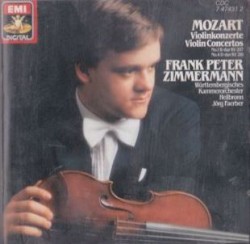 Violinkonzerte No. 1 B-dur KV 207 / No. 4 D-dur KV 218 by Mozart ;   Frank Peter Zimmermann ,   Württembergisches Kammerorchester Heilbronn ,   Jörg Faerber