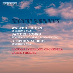 American Symphonies by Walter Piston ,   Samuel Jones ,   Stephen Albert ;   London Symphony Orchestra ,   Lance Friedel