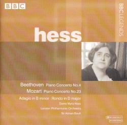 Beethoven: Piano Concerto no. 4 / Mozart: Piano Concerto no. 23 / Adagio in B minor / Rondo in D major by Beethoven ,   Mozart ;   Dame Myra Hess ,   London Philharmonic Orchestra ,   Sir Adrian Boult