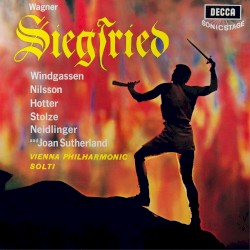 Siegfried by Richard Wagner ;   Windgassen ,   Nilsson ,   Hotter ,   Stolze ,   Joan Sutherland ,   Vienna Philharmonic ,   Solti