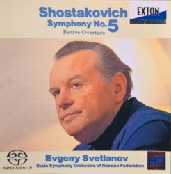Symphony no. 5 / Festive Overture by Shostakovich ;   Evgeny Svetlanov ,   State Symphony Orchestra of Russian Federation