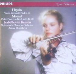 Haydn: Violin Concerto no. 1 in C / Mozart: Violin Concerto no. 2 in D, K.211 by Haydn ,   Mozart ;   Netherlands Chamber Orchestra ,   Antoni Ros‐Marbà ,   Isabelle van Keulen