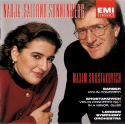 Barber: Violin Concerto / Shostakovich: Violin Concerto no. 1 in A minor, op. 99 by Barber ,   Shostakovich ;   Nadja Salerno-Sonnenberg ,   London Symphony Orchestra ,   Maxim Shostakovich