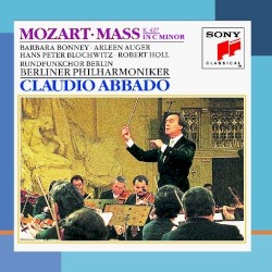 Mass in C minor, K. 427 by Mozart ;   Barbara Bonney ,   Arleen Augér ,   Hans Peter Blochwitz ,   Robert Holl ,   Rundfunkchor Berlin ,   Berliner Philharmoniker ,   Claudio Abbado