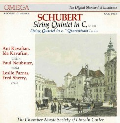 String Quintet in C, D. 956 / Quartettsatz, D. 703 by Schubert ;   Chamber Music Society of Lincoln Center