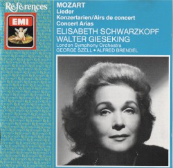 Lieder / Konzertarien by Mozart ;   Elisabeth Schwarzkopf ,   Walter Gieseking ,   London Symphony Orchestra ,   George Szell ,   Alfred Brendel