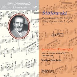 The Romantic Piano Concerto, Volume 28: Piano Concerto no. 1, op. 3 / Piano Concerto no. 2, op. 32 by Zygmunt Stojowski ;   BBC Scottish Symphony Orchestra ,   Martyn Brabbins ,   Jonathan Plowright