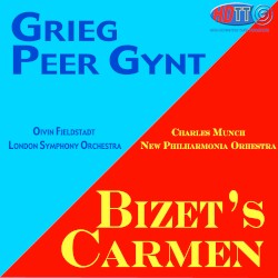 Grieg: Peer Gynt / Bizet: Carmen Suite by Grieg ,   Bizet ;   Oivin Fjeldstad ,   London Symphony Orchestra ,   Charles Munch ,   Philharmonia Orchestra