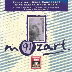 Flute and Oboe Concertos / Eine kleine Nachtmusik by Mozart ;   Michel Debost ,   Maurice Bourgue ,   Daniel Barenboim