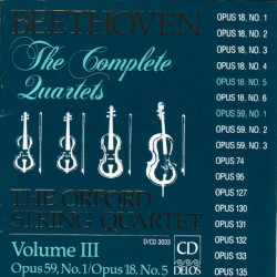 Beethoven: The Complete Quartets Volume III by Ludwig van Beethoven ;   Orford String Quartet