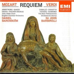 Requiem by Mozart ,   Verdi ;   John Alldis Choir ,   English Chamber Orchestra ,   Daniel Barenboim ,   The Philharmonia Orchestra  &   Chorus ,   Sir John Barbirolli