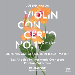 Violin Concerto No. 1 in C Major / Sinfonia Concertante in B Flat Major by Haydn ;   Pinchas Zukerman ,   Los Angeles Philharmonic
