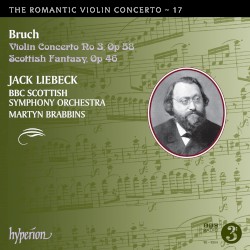 The Romantic Violin Concerto, Volume 17: Violin Concerto no. 3 in D minor, op. 58 / Scottish Fantasy in E-flat major, op. 46 by Bruch ;   Jack Liebeck ,   BBC Scottish Symphony Orchestra ,   Martyn Brabbins