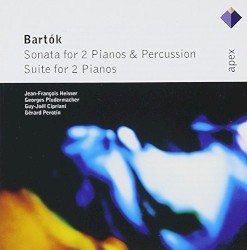 Sonata for Two Pianos and Percussion / Suite for Two Pianos by Béla Bartók ;   Jean‐François Heisser ,   Georges Pludermacher ,   Guy-Joël Ciprinani ,   Gérard Pérotin