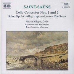 Cello Concertos nos. 1 & 2 / Suite, op. 16 / Allegro Appassionato / The Swan by Saint‐Saëns ;   Maria Kliegel ,   Bournemouth Sinfonietta ,   Jean‐François Monnard