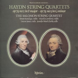 String Quartets: Op. 74 no. 2 in F major / Op. 74 no. 3 in G minor by Haydn ;   The Salomon String Quartet