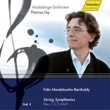 String Symphonies Nos. 1, 3, 4, & 9 by Felix Mendelssohn Bartholdy ;   Heidelberger Sinfoniker ,   Thomas Fey