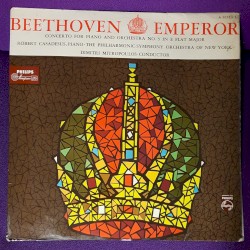 Emperor: Concerto for Piano and Orchestra no. 5 in E-flat major by Beethoven ;   Robert Casadesus ,   The Philharmonic -Symphony Orchestra of New York ,   Dimitri Mitropoulos
