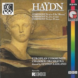 Symphony no. 43 in E-flat "Mercury" / Symphony no. 28 in A major / Symphony no. 34 in D minor by Haydn ;   European Union Chamber Orchestra ,   Eivind Aadland