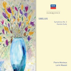 Symphony no. 2 / Karelia Suite by Sibelius ;   Pierre Monteux ,   Lorin Maazel