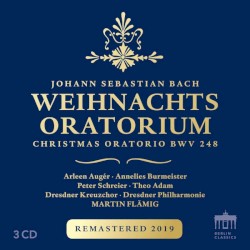 Weihnachts Oratorium, Christmas Oratorio BWV 248 by Johann Sebastian Bach ;   Martin Flämig ,   Dresdner Philharmonie ,   Dresdner Kreuzchor ,   Arleen Augér ,   Annelies Burmeister ,   Peter Schreier  &   Theo Adam