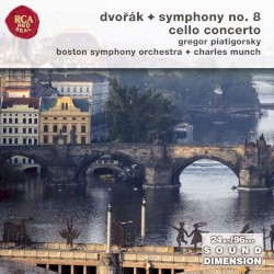 Symphony No. 8 / Cello Concerto by Dvořák ;   Gregor Piatigorsky ,   Boston Symphony Orchestra ,   Charles Munch