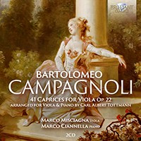 Campagnoli: 41 Caprices for Viola Op.22, arranged for Viola & Piano by Carl AlbertTottmann by Marco Misciagna