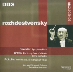 Prokofiev: Symphony no. 5 / Romeo and Juliet - Death of Tybalt / Britten: The Young Person's Guide to the Orchestra by Prokofiev ,   Britten ;   Leningrad Philharmonic Orchestra ,   Gennadi Rozhdestvensky
