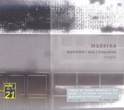 Aura / Biogramma / Quadrivium by Bruno Maderna ;   Sinfonieorchester des Norddeutschen Rundfunks ,   Giuseppe Sinopoli