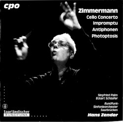 Cello Concerto / Impromptu / Antiphonen / Photoptosis by Zimmermann ;   Siegfried Palm ,   Eckart Schloifer ,   Rundfunk‐Sinfonieorchester Saarbrücken ,   Hans Zender