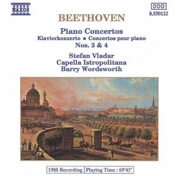 Piano Concertos Nos. 3 & 4 by Beethoven ;   Stefan Vladar ,   Capella Istropolitana ,   Barry Wordsworth