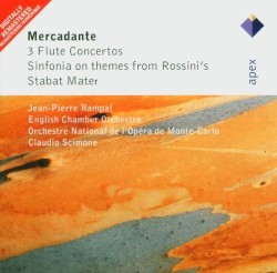 3 Flute Concertos / Sinfonia on Themes from Rossini's Stabat Mater by Saverio Mercadante ;   Jean‐Pierre Rampal ,   English Chamber Orchestra ,   Orchestre National de l’Opéra de Monte‐Carlo ,   Claudio Scimone