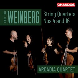 String Quartets, Vol. Three: Nos. 4 and 16 by Weinberg ;   Arcadia Quartet