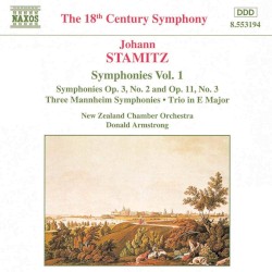 Symphonies, Volume 1 by Johann Stamitz ;   New Zealand Chamber Orchestra ,   Donald Armstrong