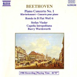 Piano Concerto no. 1 / Rondo in B-flat, WoO 6 by Ludwig van Beethoven ;   Stefan Vladar ,   Capella Istropolitana ,   Barry Wordsworth
