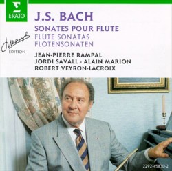 Flute Sonatas by Johann Sebastian Bach ;   Jean-Pierre Rampal ,   Robert Veyron‐Lacroix ,   Alain Marion ,   Jordi Savall