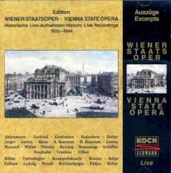 Historische Liveaufnahmen 1933-1944 by Wiener Staatsoper